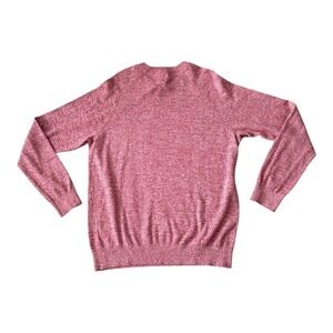 H&M Mens Marled Red Cotton Blend Crewneck Sweater Size M